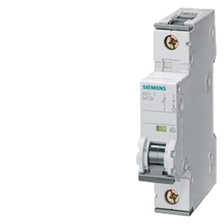 Siemens SENTRON 5SY7 Miniature Circuit Breaker, 1-Pole, 50A, Type D, 400V ac AC, 60 V dc DC, 15 kA Breaking Capacity