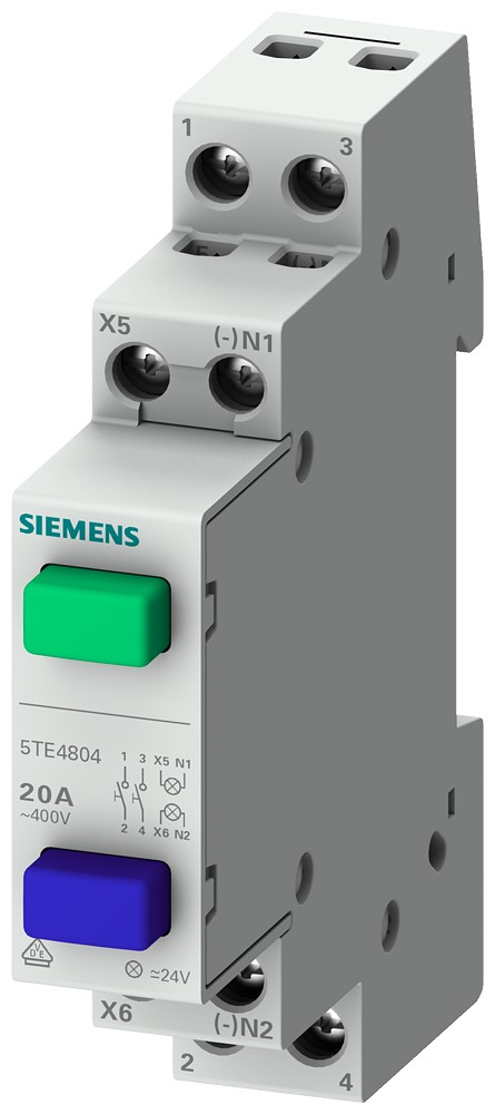Siemens DIN Rail Push Button Circuit Trip for use with Circuit Trips
