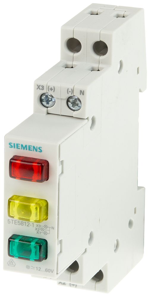 Siemens, 5TE5, Panel Green, Red, Yellow LED Indicator, IP20, Rectangular, 230V