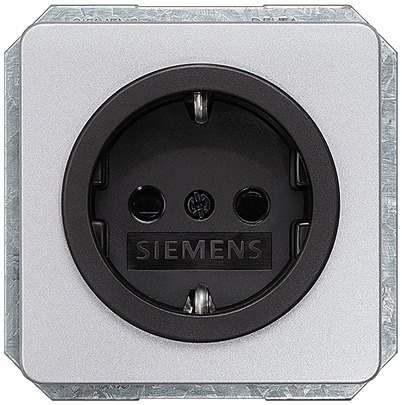 Siemens 5UB14 Silver 1 Gang Electrical Socket, 16A Indoor, Schuko