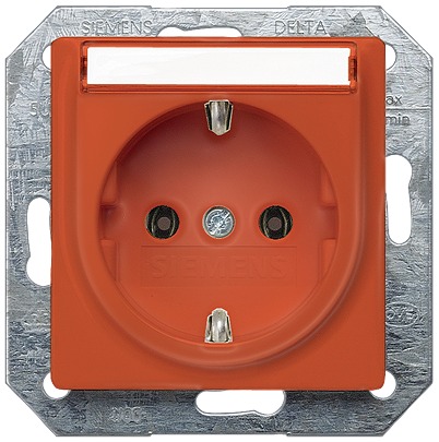 Siemens 5UB15 Orange 1 Gang Electrical Socket, 16A Indoor, Schuko