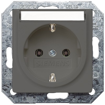 Siemens 5UB19 1 Gang Electrical Socket, 16A Indoor, Schuko