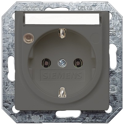 Siemens 5UB19 1 Gang Electrical Socket, 16A Indoor, Schuko