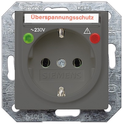 Siemens 5UB19 1 Gang Electrical Socket, 16A Indoor, Schuko
