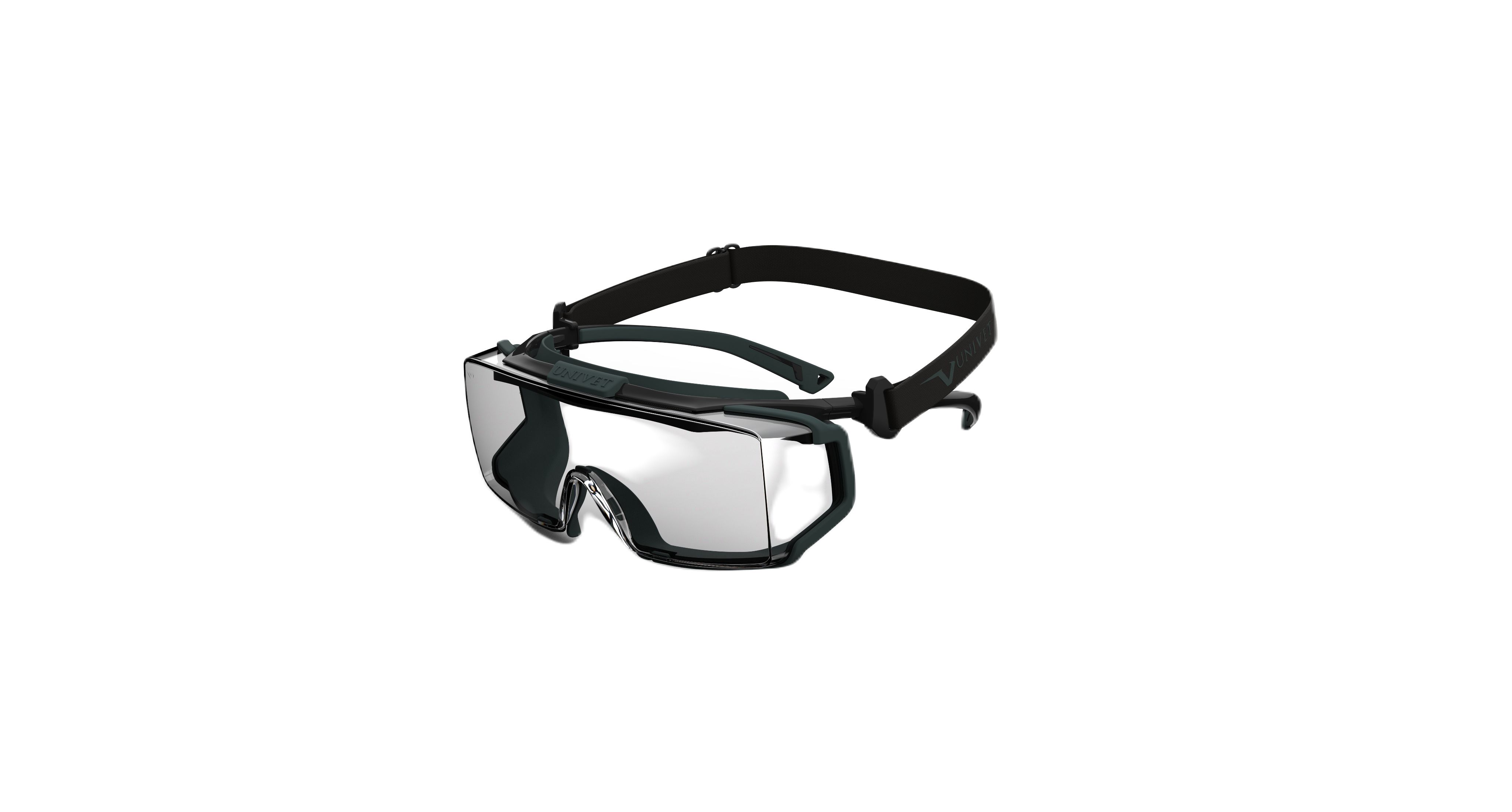 Univet 5X2 Safety Glasses, Impact Resistant, Chemical Resistant, Crack Resistant, Clear Polycarbonate Lens, Lexxy