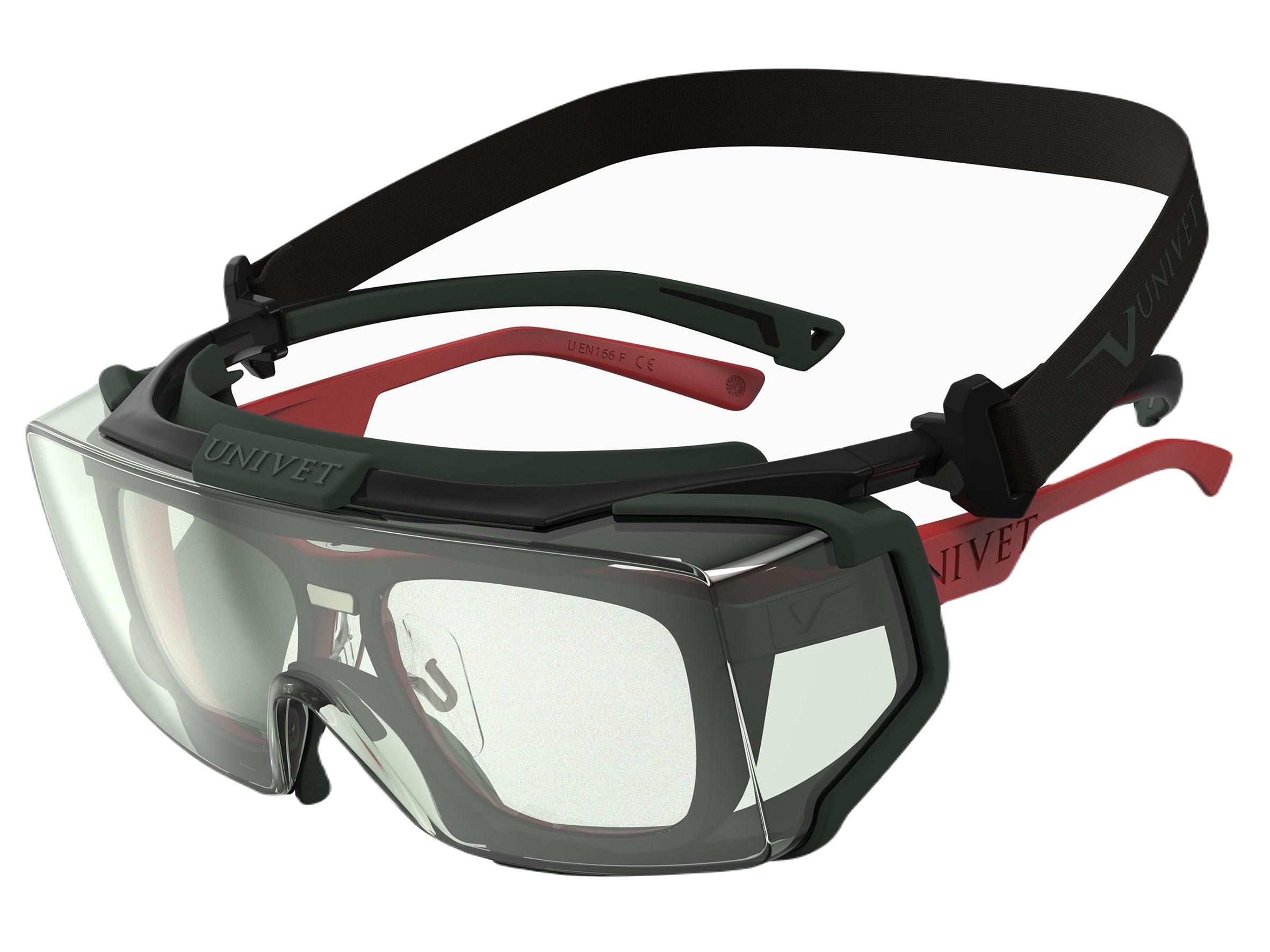 5x2030500 Univet 5X2 Safety Glasses, Impact Resistant, Chemical Resistant, Crack Resistant, Clear Polycarbonate Lens, Lexxy