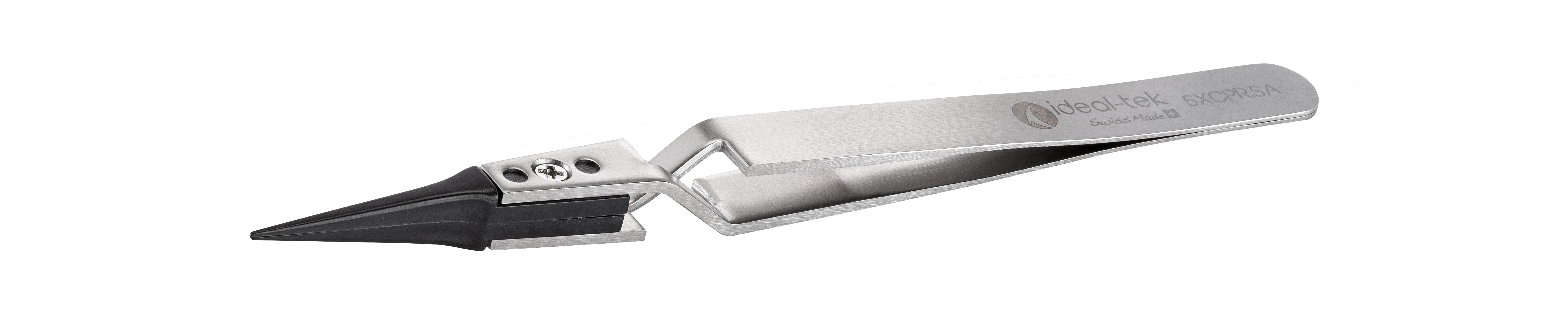 ideal-tek 130mm Carbon Fibre, Polyetheretherketone, Stainless Steel Fine ESD Safe Tweezer