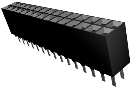 TE Connectivity AMPMODU MOD II Series Straight Through Hole PCB Socket, 30-Contact, 2 Row, 2.54 mm Pitch Solder