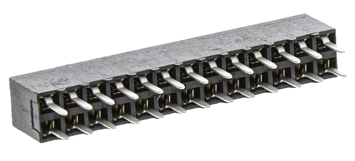 TE Connectivity AMPMODU MOD IV Series Straight Through Hole PCB Socket, 26-Contact, 2 Row, 2.54 mm Pitch Solder