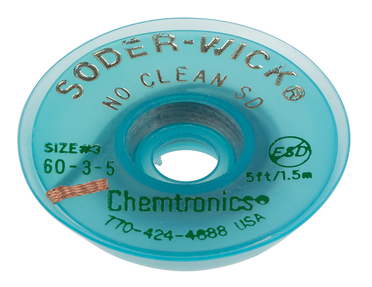 Chemtronics 1.5 m Lead Free No Clean De-Soldering Braid, Width 2 mm
