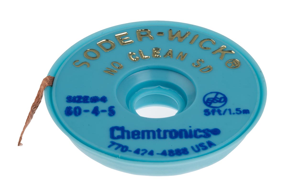 Chemtronics 1.5 m Lead Free No Clean De-Soldering Braid, Width 2.8 mm