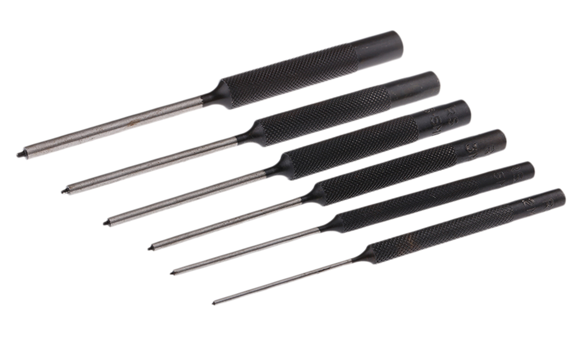 RS PRO 6-Piece Punch Set, Spring Pin Punch, 5mm Shank