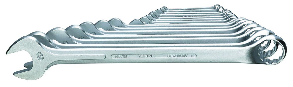 Gedore 8-Piece Combination Wrench Set, 6, 7, 8, 9, 10, 11, 12, 13, 17, 19, 22, 24, 27, 30, 32 mm, 31Crv3