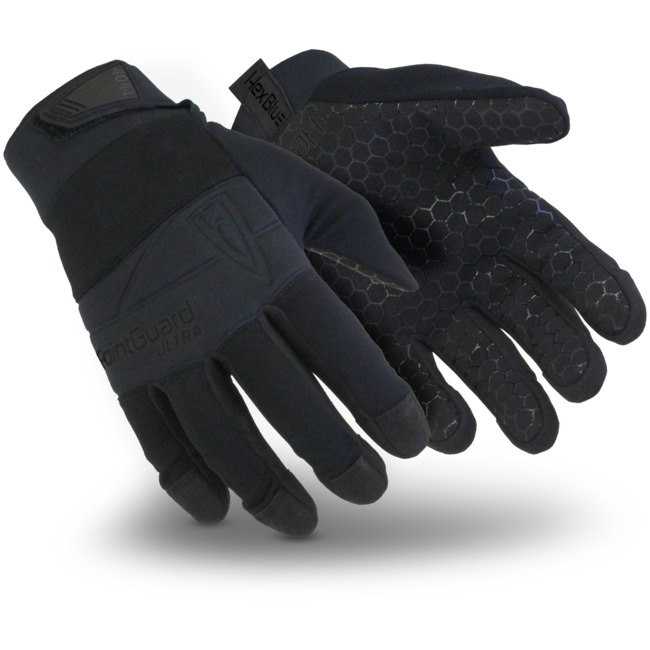 Hexarmor Black Neoprene, Nylon Work Gloves, Size 7, Silicone Coating