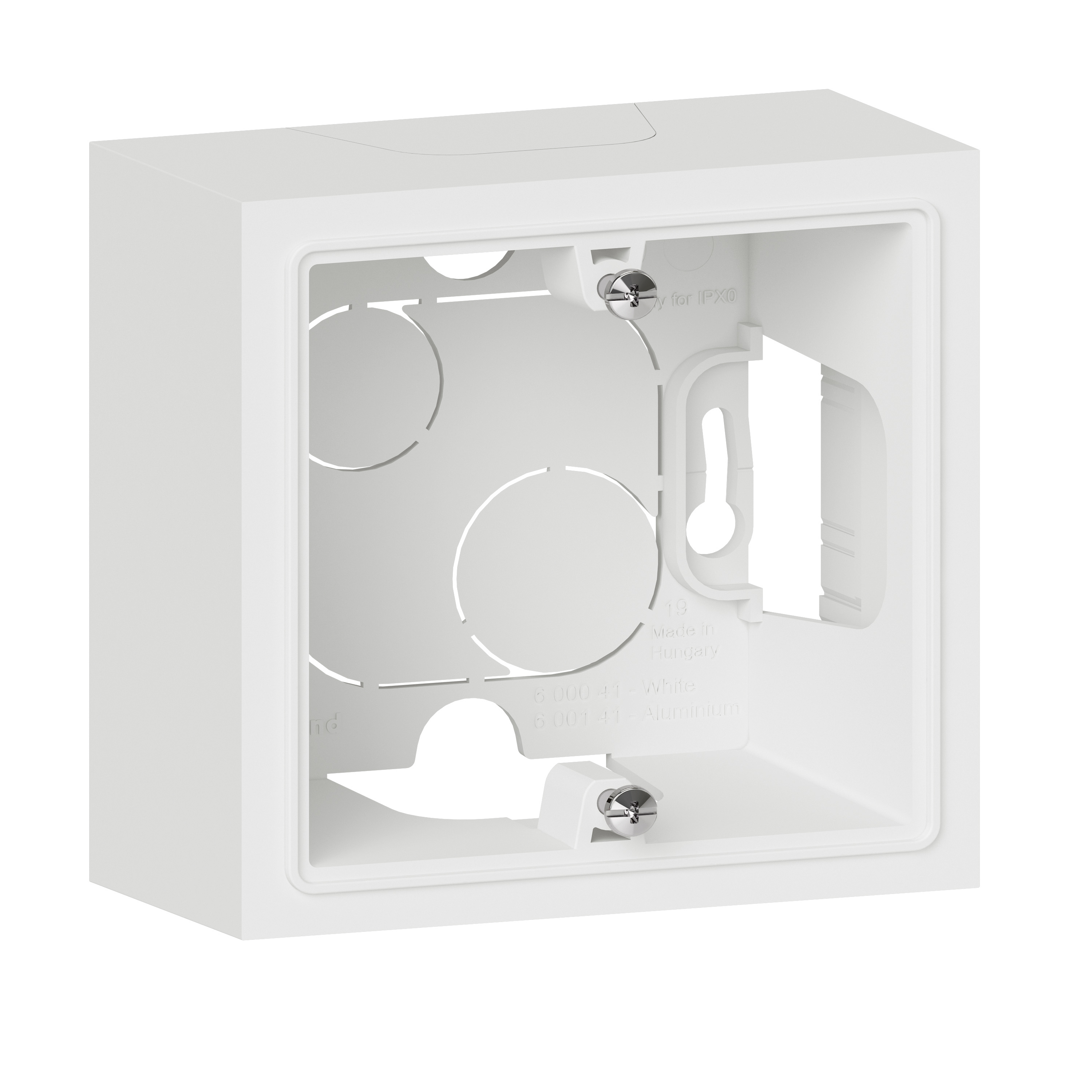 Legrand 6000 White White Aluminium Back Box, IP44, Flush Mount, 1 Gangs 88mm 48.5 mm