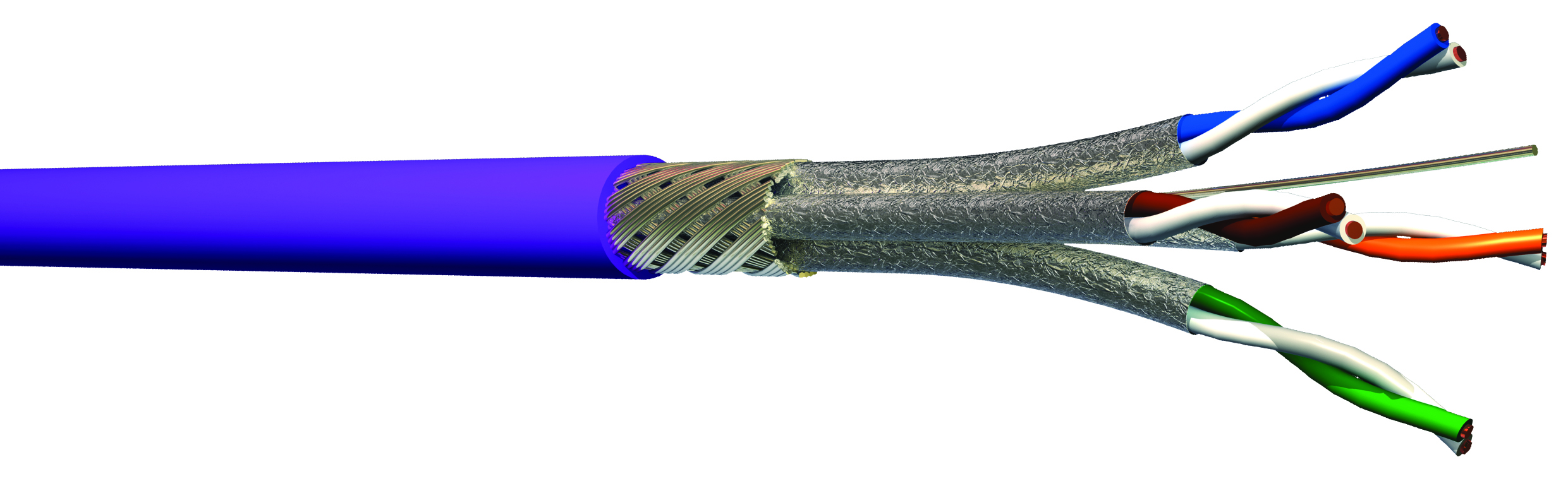 CAE Multimedia Connect MMC, 500 m Cat7 Ethernet Cable, Tin Plated Copper Alloy Braid Screened Low Smoke Zero Halogen