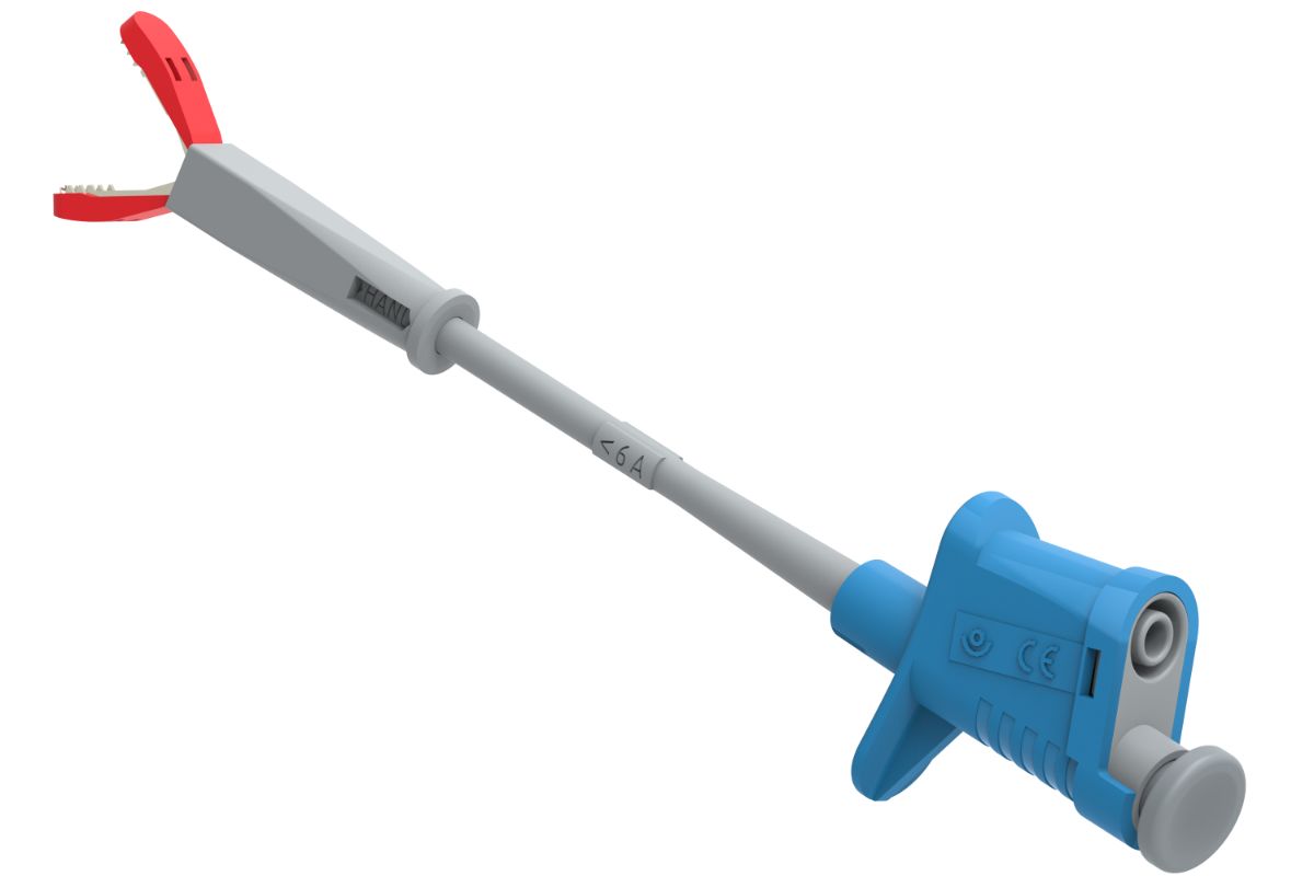 Electro PJP Alligator Clip, Nickel Plated Steel Contact, Blue