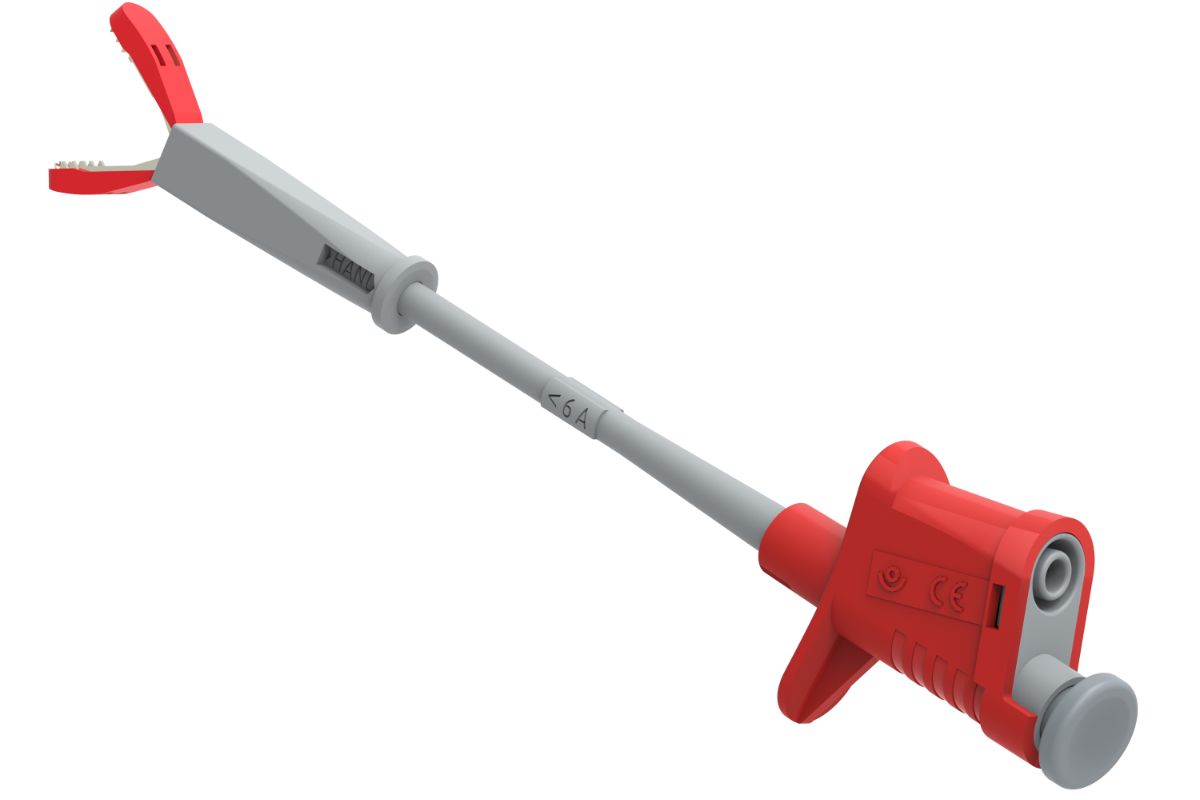 Electro PJP Alligator Clip, Nickel Plated Steel Contact, Red