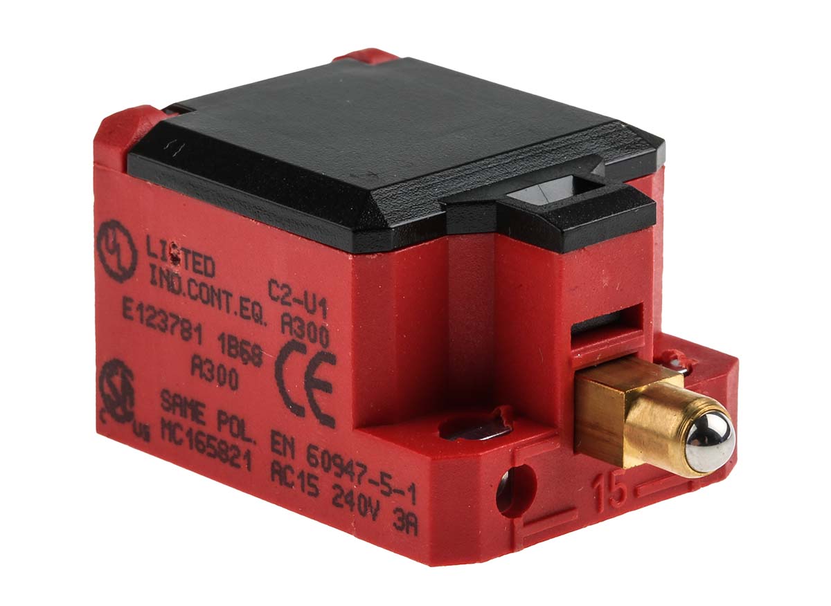 6008101001 Bernstein AG C2 Series Plunger Interlock Switch, 1 NO/1 NC, IP20, Glass Reinforced Plastic Housing
