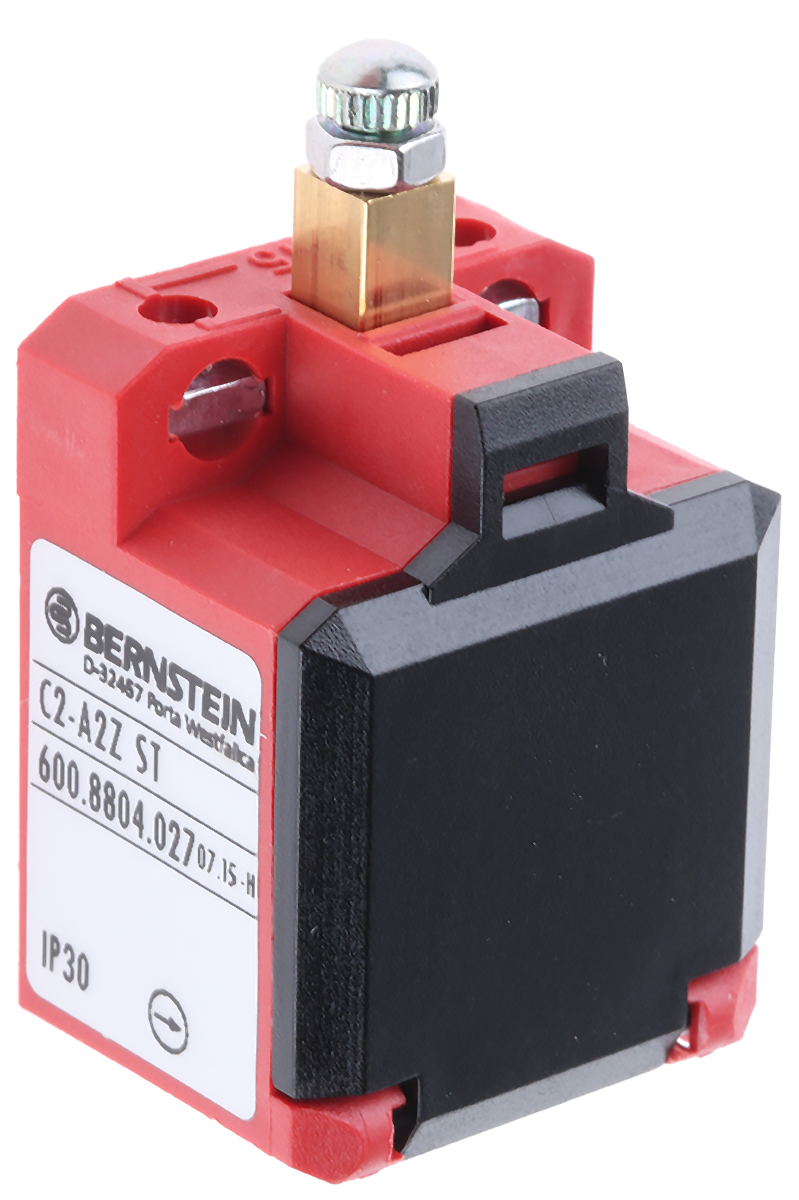 6008804027 Bernstein AG C2 Series Plunger Interlock Switch, 2 NC, IP20, Glass Reinforced Plastic Housing
