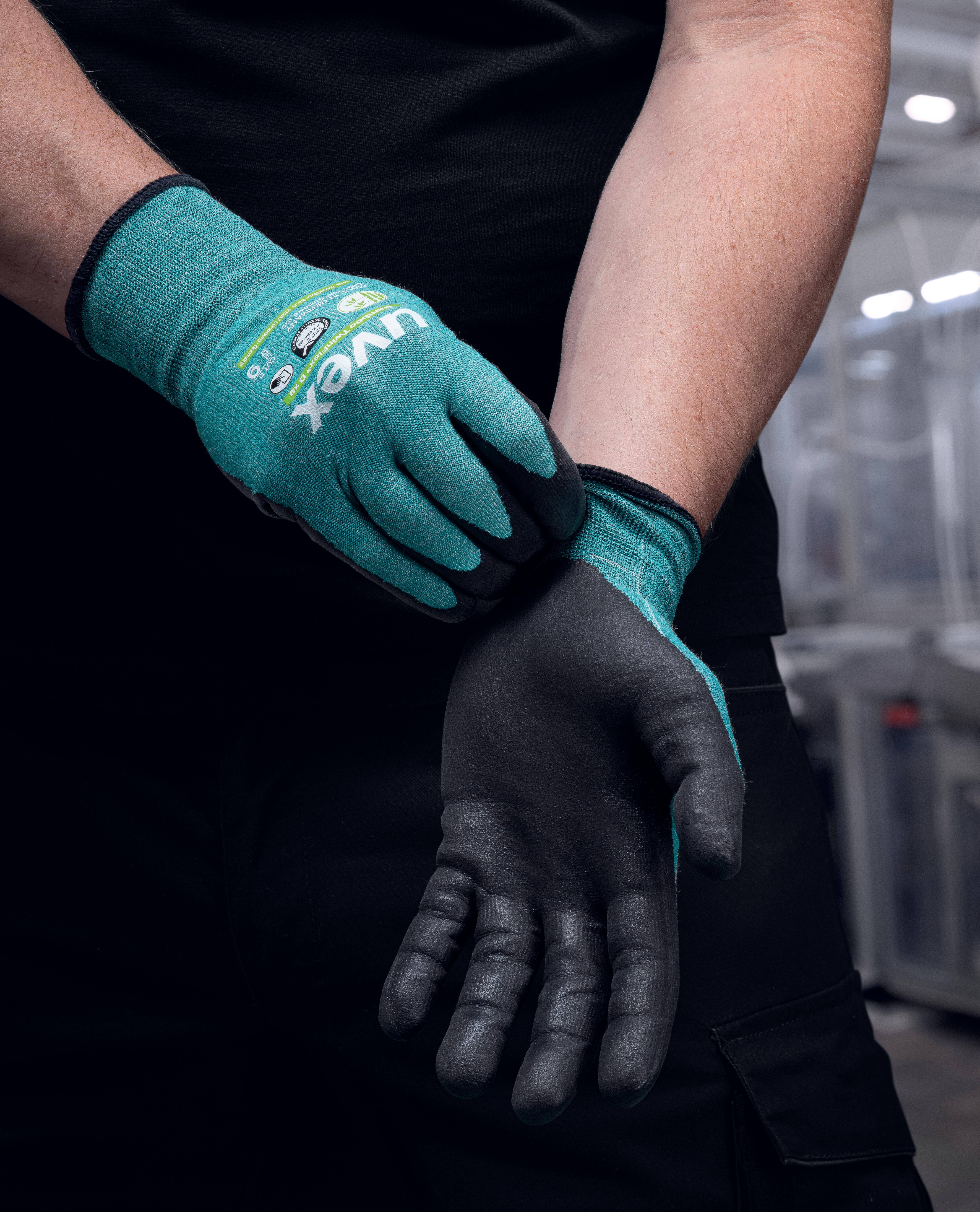 6009008 uvex Bamboo TwinFlex D xg Grey Elastane Work Gloves, Size 8, Aqua Polymer Coating