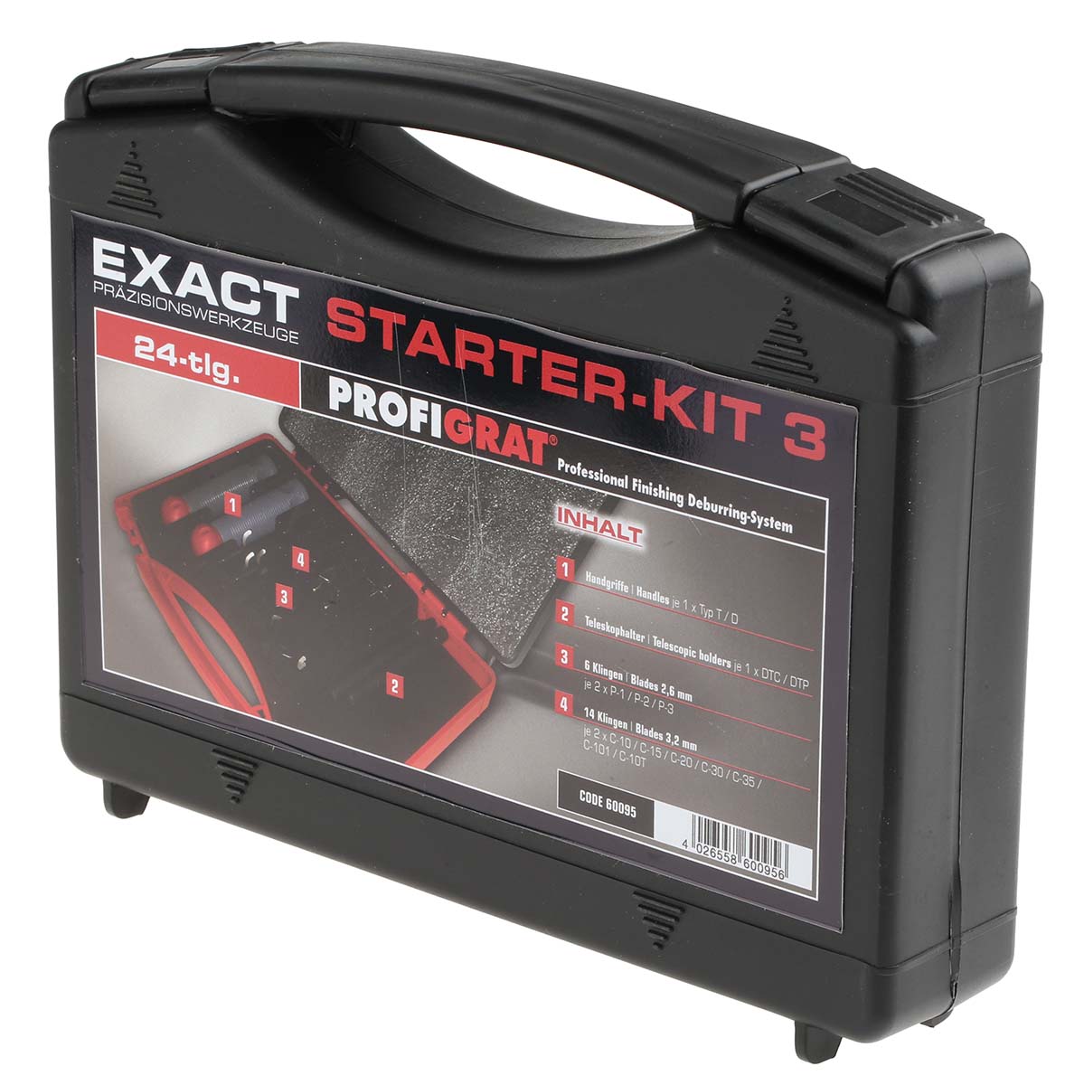 60095 EXACT Profigrat Series for Deburring Wide Range Of Materials Deburring Tool Kit, High Speed Steel Blade