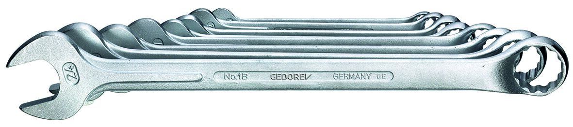 Gedore 8-Piece Combination Wrench Set, 10, 12, 13, 14, 17, 19, 22, 24 mm, Vanadium Steel 31Crv3