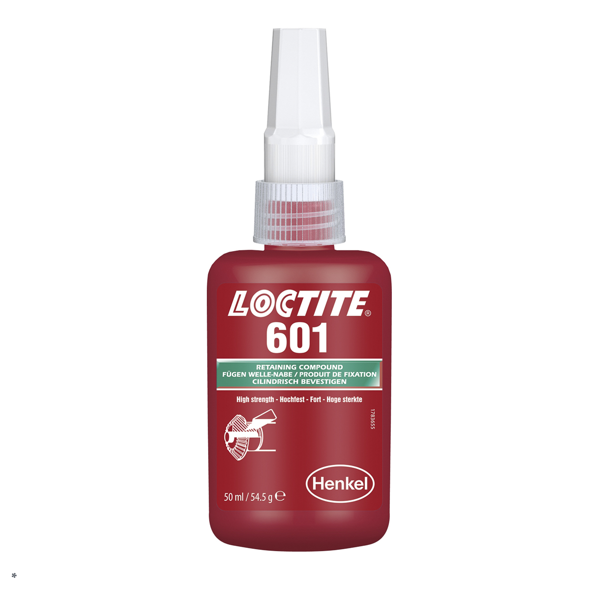 Loctite Green 601 High Strength, Retaining Compound Dimethacrylate Ester Liquid Bottle 50 ml, 150 °C, -55 °C