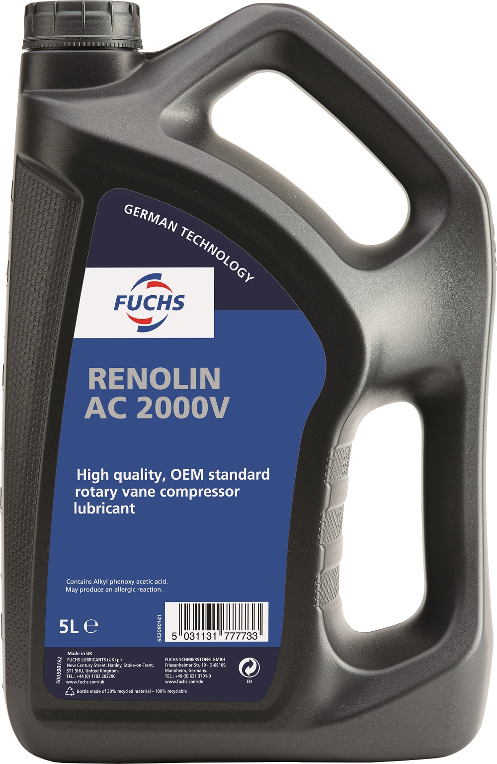 Fuchs 5 L Compressor Oil and Can Light Lubricating Oil for Compressor
