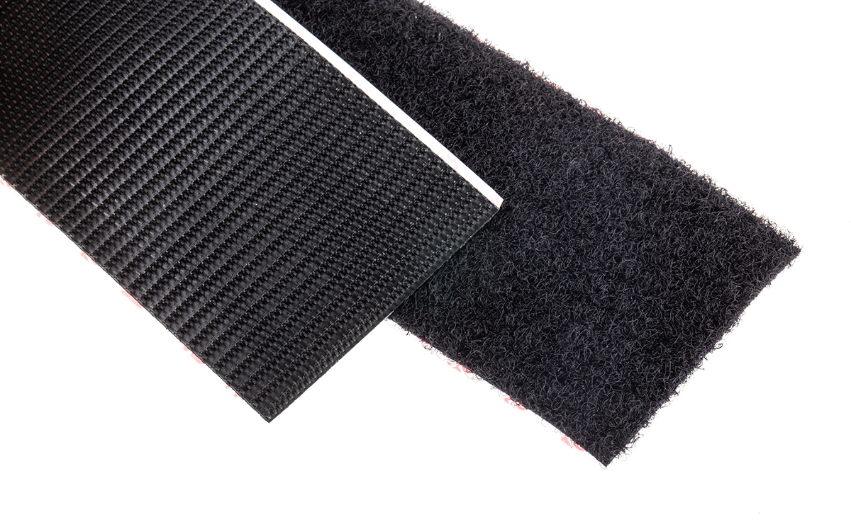 60241 Velcro Black Hook & Loop Tape, 50mm x 1 m