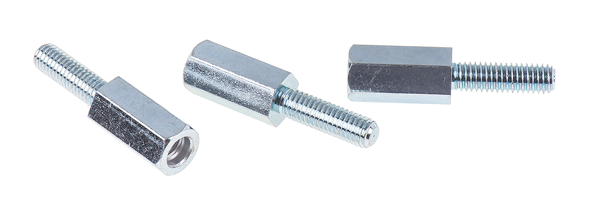RS PRO Standoff M6, 20 mm Body, 20 mm Stud, Steel