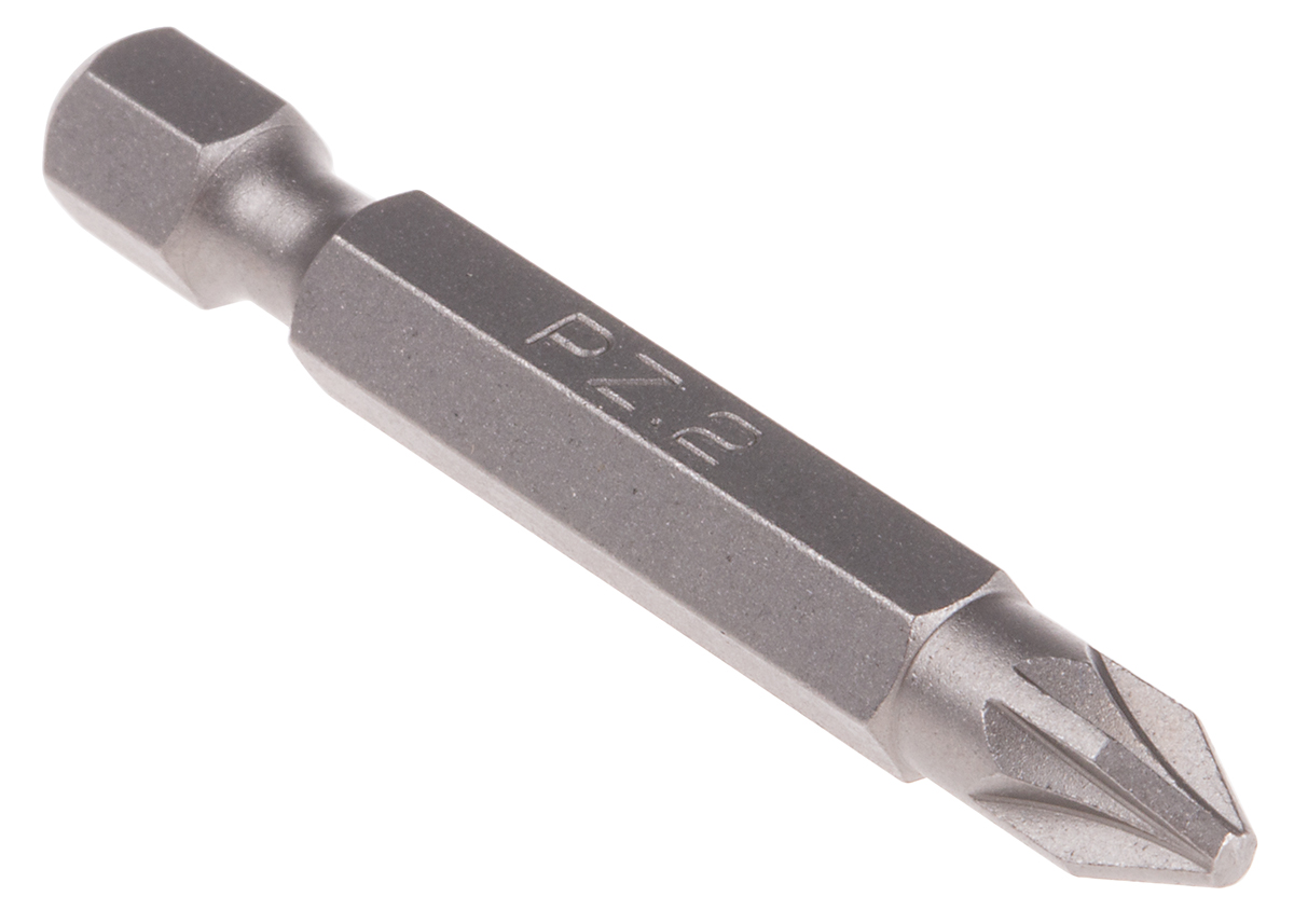 RS PRO Screwdriver Bit, 1/4 in Tip, PZ2 Tip, Hex Drive 1-Piece