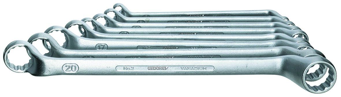 Gedore 10-Piece Ring Spanner, 6x7, 8x9, 10x11, 12x13, 14x15, 16x17, 18x19, 20x22, 24x27, 30x32 mm, 31Crv3