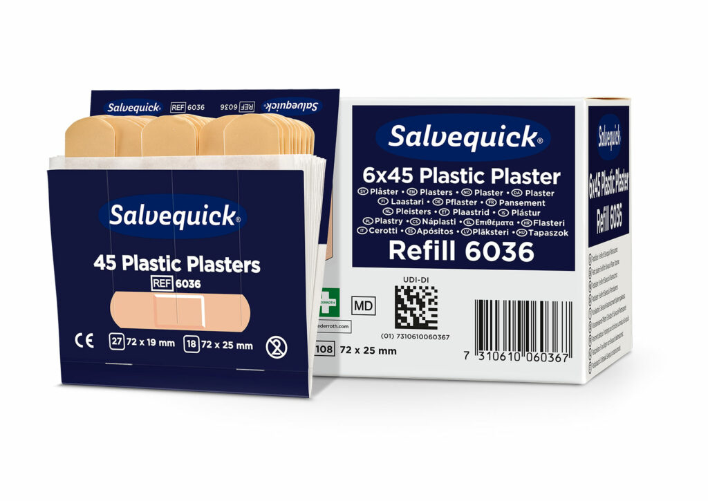 6036 Cederroth Plastic Beige Plaster Plaster (Complete Refill Set), 6 x 45 Per Package 72 mm