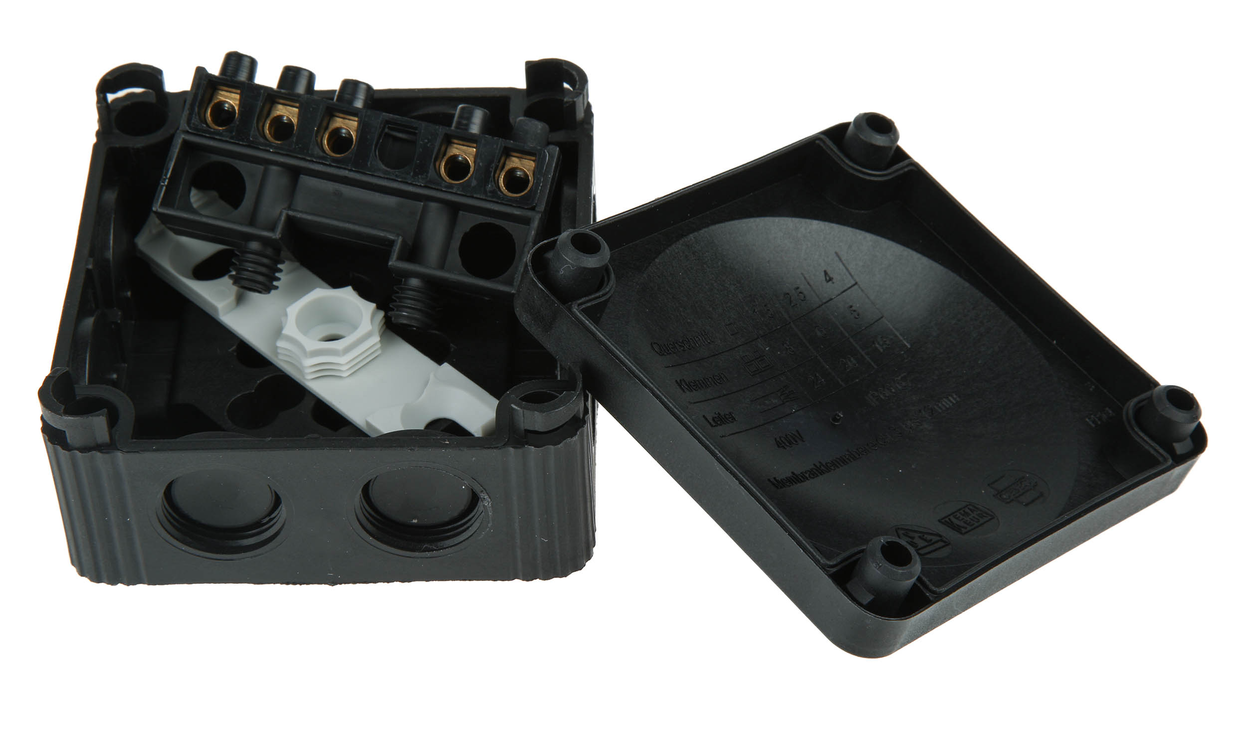 60580 WISKA White, Cover: Red, Light Grey, Black, Box: Grey Reinforced Fibreglass, Polypropylene Junction Box, IP1010, IP66,