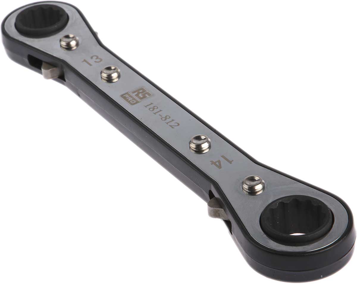 606-945 RS PRO 5-Piece Spanner Set, 7 x 8 To 15 x 17 mm, Chrome Vanadium Steel
