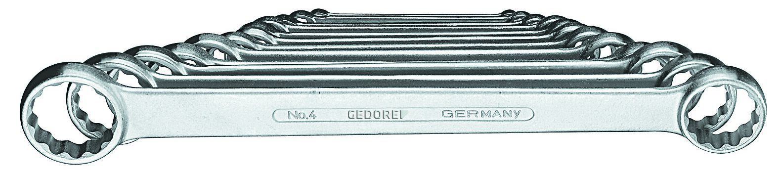 Gedore 12-Piece Ring Spanner Set, 6x7, 8x9, 10x11, 12x13, 14x15, 16x17, 18x19, 20x22, 21x23, 24x27, 25x28, 30x32 mm,