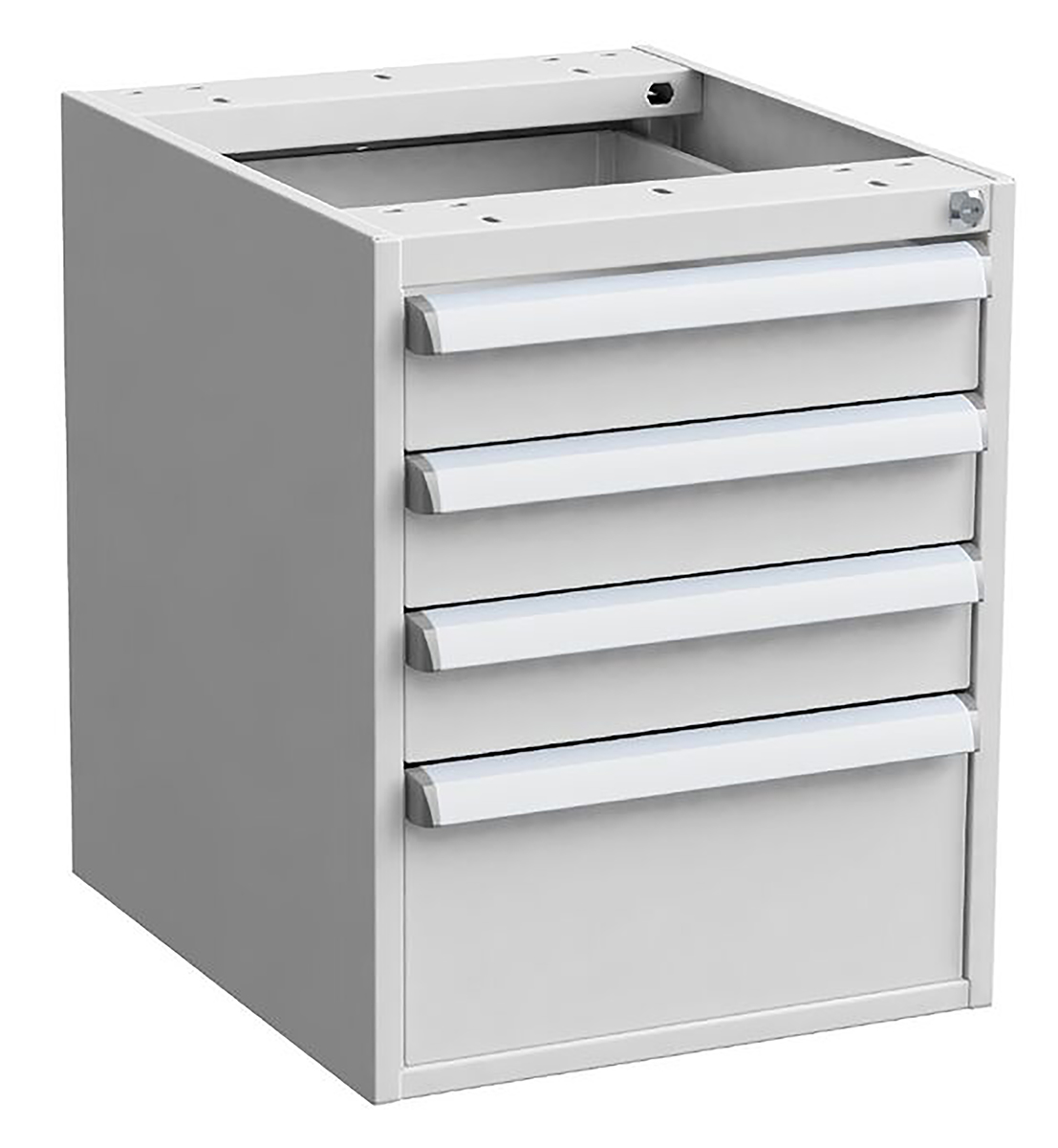 Treston Drawer Unit 4, Steel, 560 mm x 450mm x 520 mm, Grey