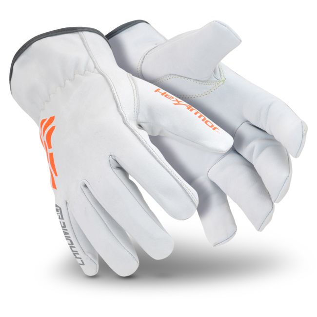 Hexarmor White Leather Work Gloves, Size 12