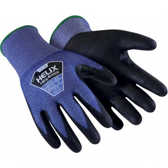 Hexarmor Blue HPPE Cut Resistant Gloves, Size 9, Polyurethane Coating