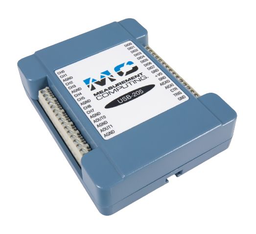 6069-410-009 Digilent MCC USB-205 Data Acquisition 8-Channel, USB, 500 ksps, 12 bit