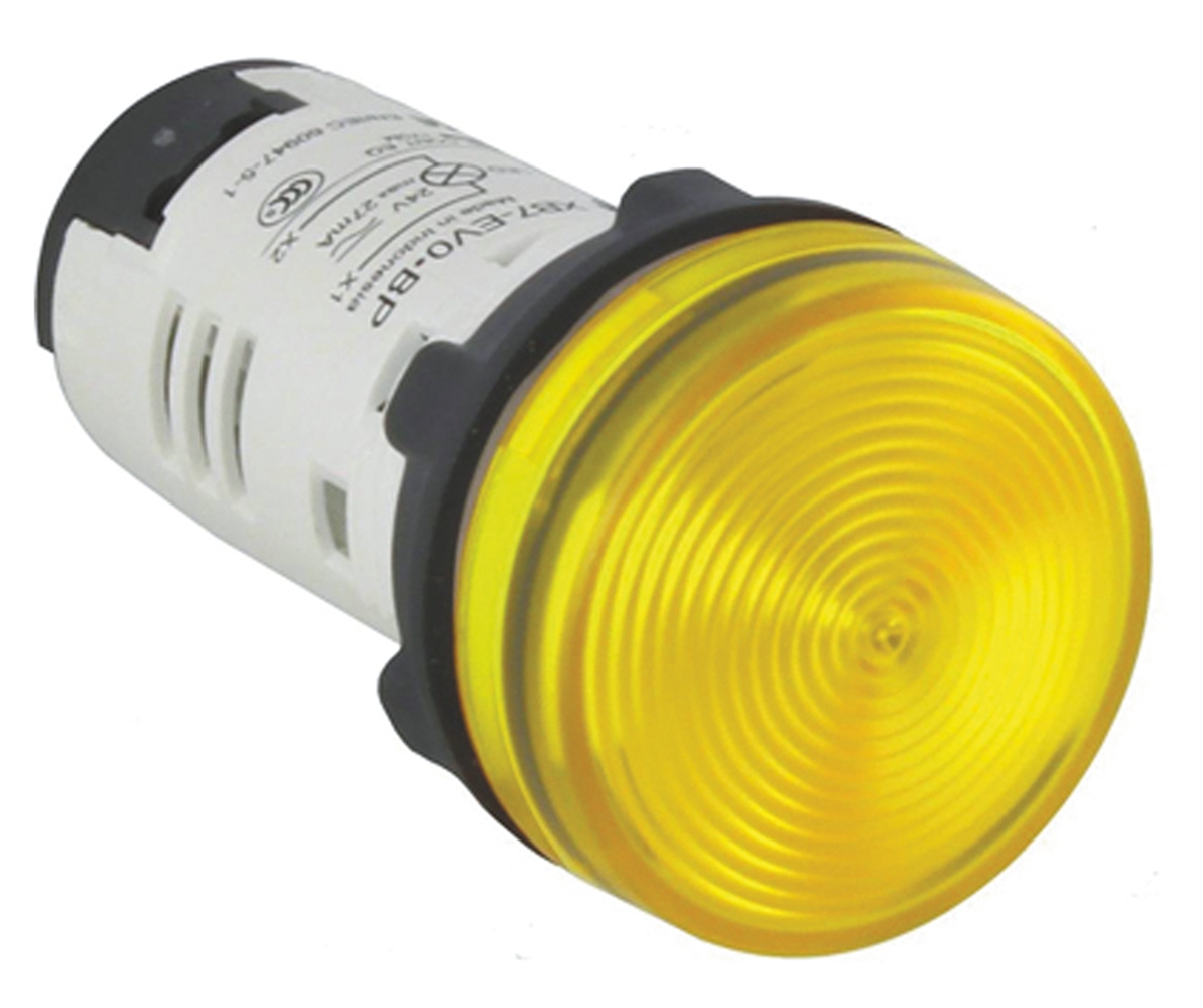 Schneider Electric Harmony XB7 Yellow LED Indicator, 22mm Cutout, IP20, IP54, 24 V ac/dc, 20 → 27 mA