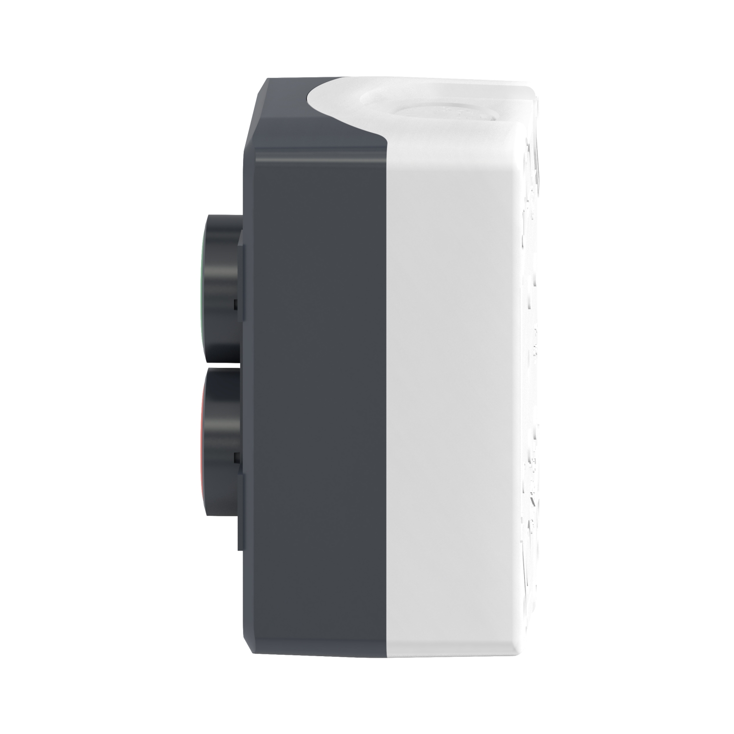 xald213 Schneider Electric Spring Return Enclosed Push Button - 1 NO/1 NC, Polycarbonate, 2 Cutouts, Green, Red, I/O, IP69K,