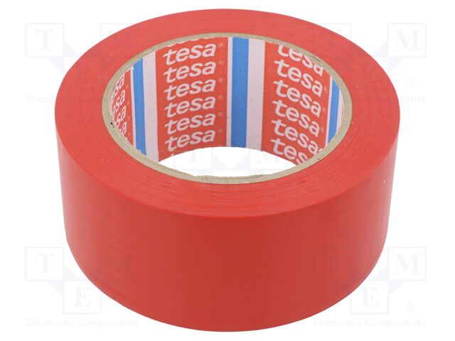Tesa Tesa 60760 60760-00096-16 Red 33 m Self-Adhesive Floor Marking Tape, 50mm x 0.15 mm Thickness