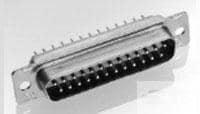 TE Connectivity 20541 25 Way Horizontal Through Hole D-sub Connector Plug, 2.77mm Pitch