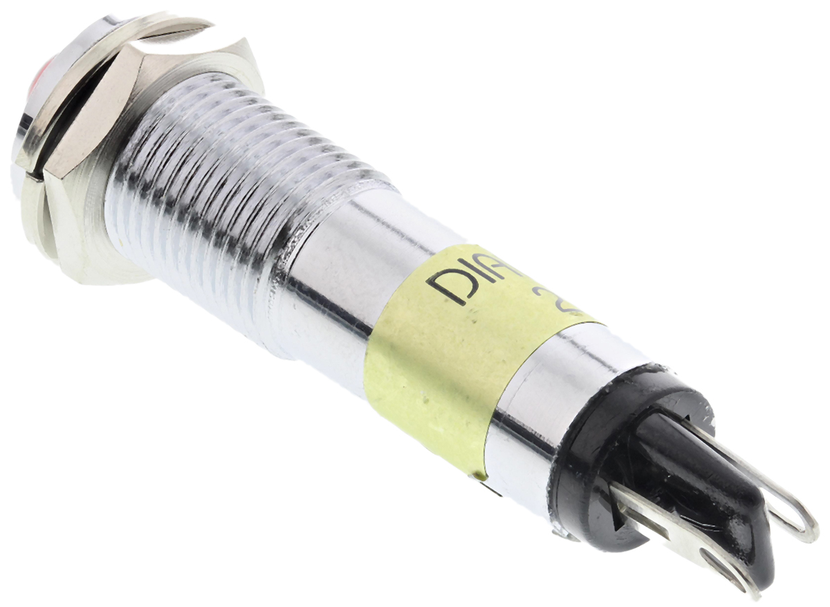 609-1112-140f Dialight 609 Series, Red Panel Mount Indicator, Solder Tab Termination 24V dc, 9 mm