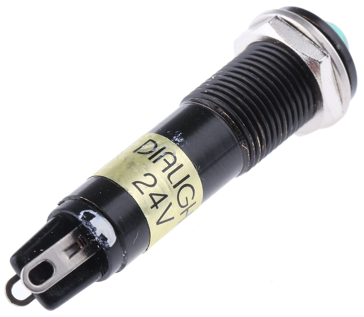 609-1222-140f Dialight 609 Series, Green Indicator, Solder Tab Termination 24V dc, 9 mm