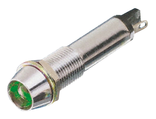 Dialight Green Indicator, 12V dc, Solder Tab Termination