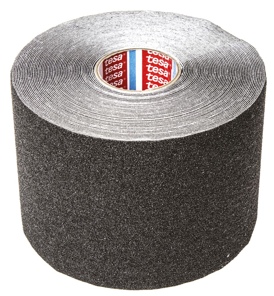 Tesa 60950 60950 Black 15 m Self-Adhesive Adhesive Anti-Slip Tape, 100mm x 900 μm Thickness