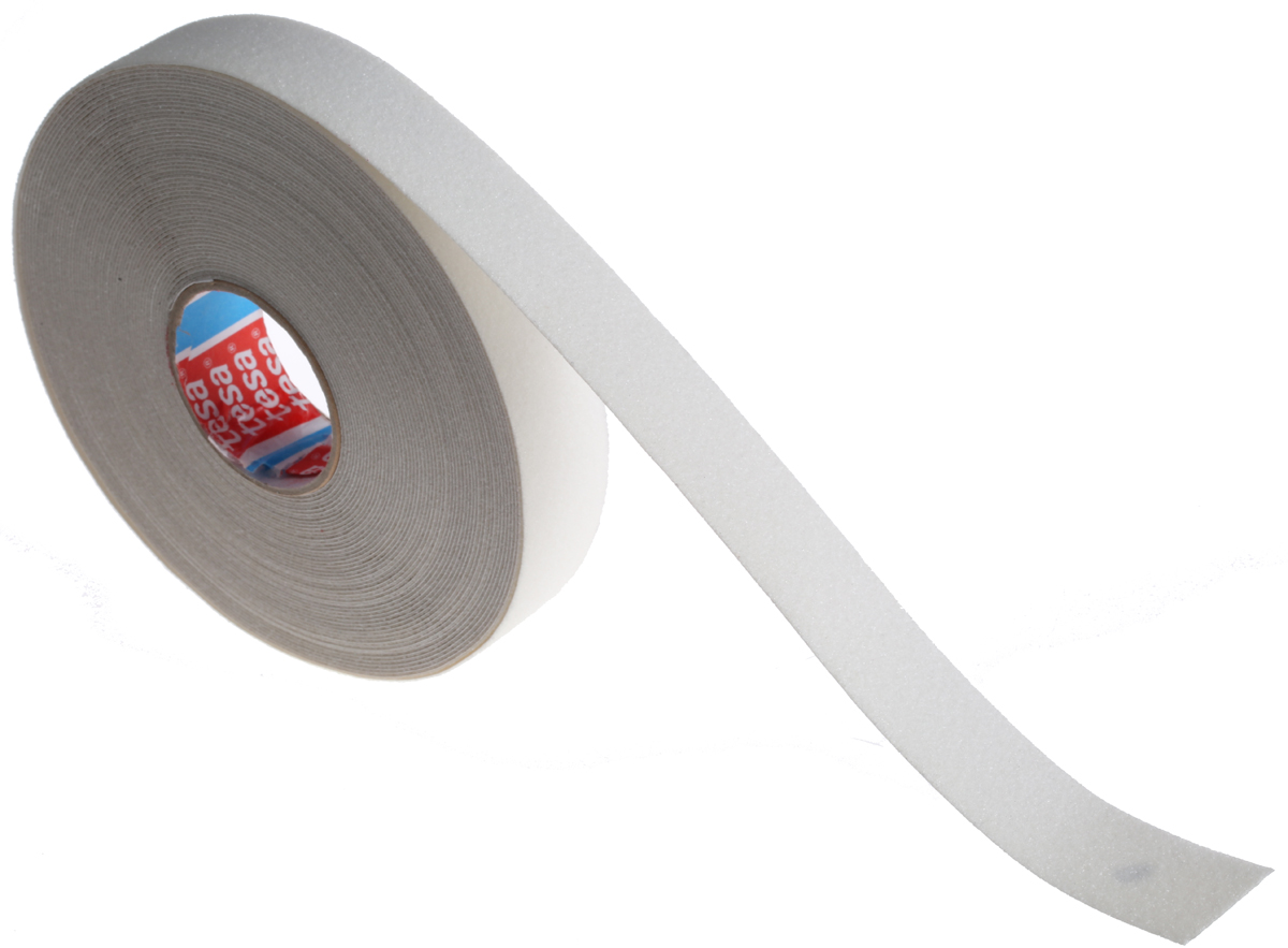 Tesa 60952 Transparent 15 m Self-Adhesive Adhesive Anti-Slip Tape, 25mm x 0.81 mm Thickness